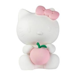 Hello Kitty Figurine with Apple - White & Pastel Pink