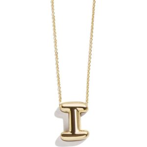 Gold Bubble Initial Necklace - I