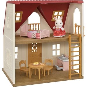 Calico Critters Red Roof Cozy Cottage, Dollhouse Playset with Figure, Furniture and Accessories