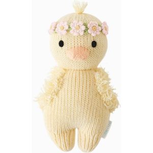7" Baby Duckling (With Flower Crown) Hand-Knit Doll (pink)