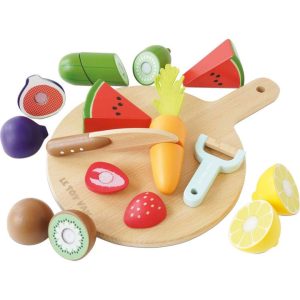 Wooden Chopping Board & Sliceable Play Food
