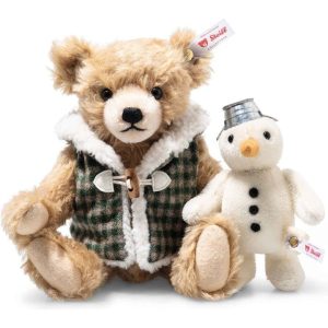 Winter Teddy Bear with Snowman - 2024 Limited Edition