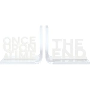 "Once Upon A Time/ The End" Bookends - White