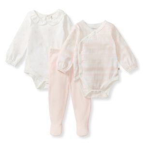 Origami Baby Girl 3-Piece Bodysuit & Pants Set